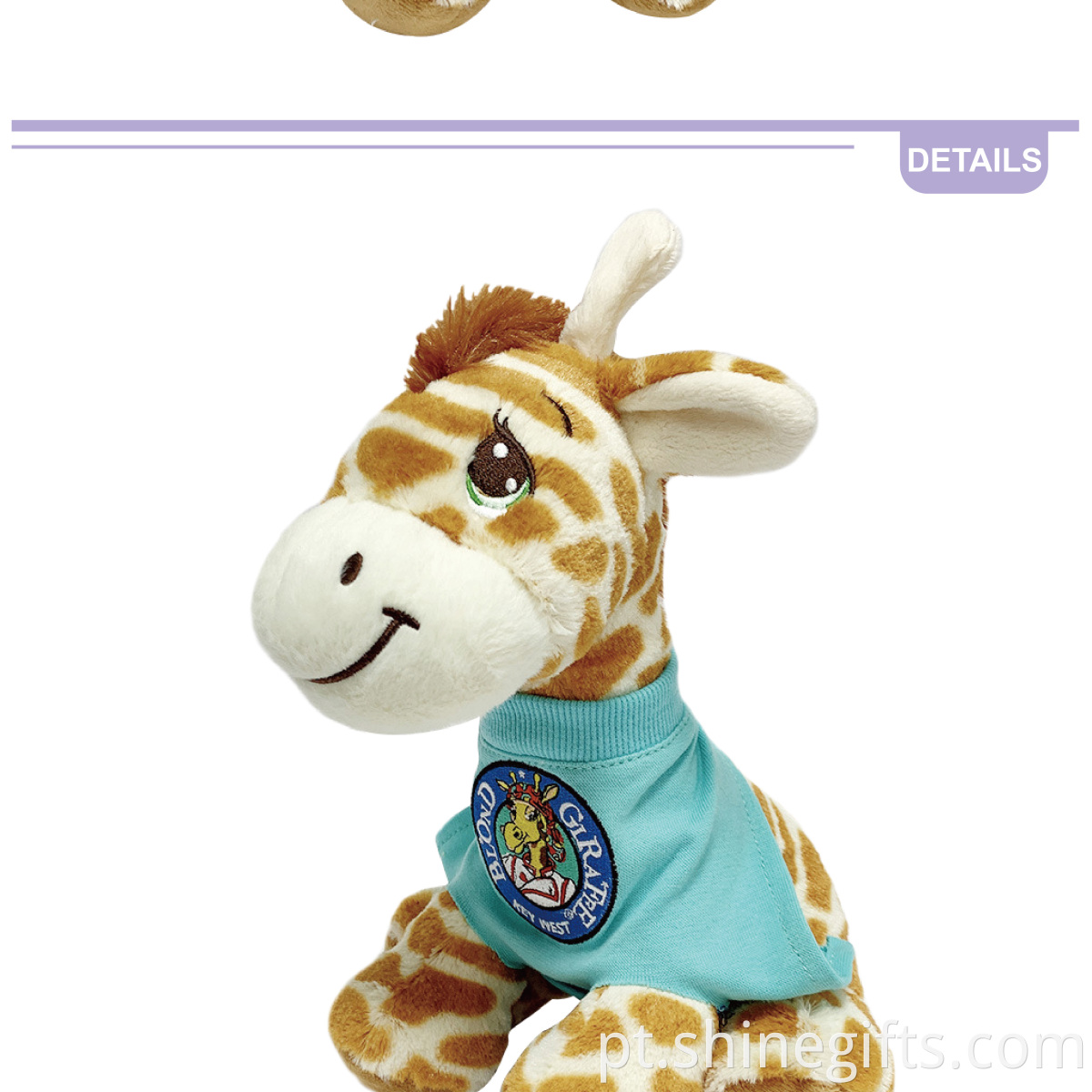 Amazon Oem/odm New Product Wholesale Price Custom Cute Decorative Animals Plush Toy 6 Inch Sparkle Eyes Comfies Sitting Giraffe